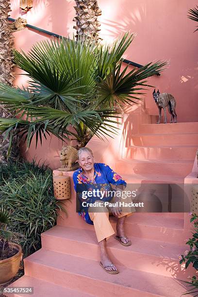 Princess Hetti von Bohlen und Halbach, the daughter-in-law of the German arms magnate at her house Bled Targui in Marrakesh. The scene of many a...