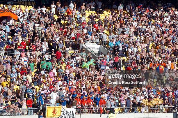 Spectators at the AXA Rugby Sevens International at Westpac Stadium, Wellington, New Zealand, Saturday, February 05, 2005.