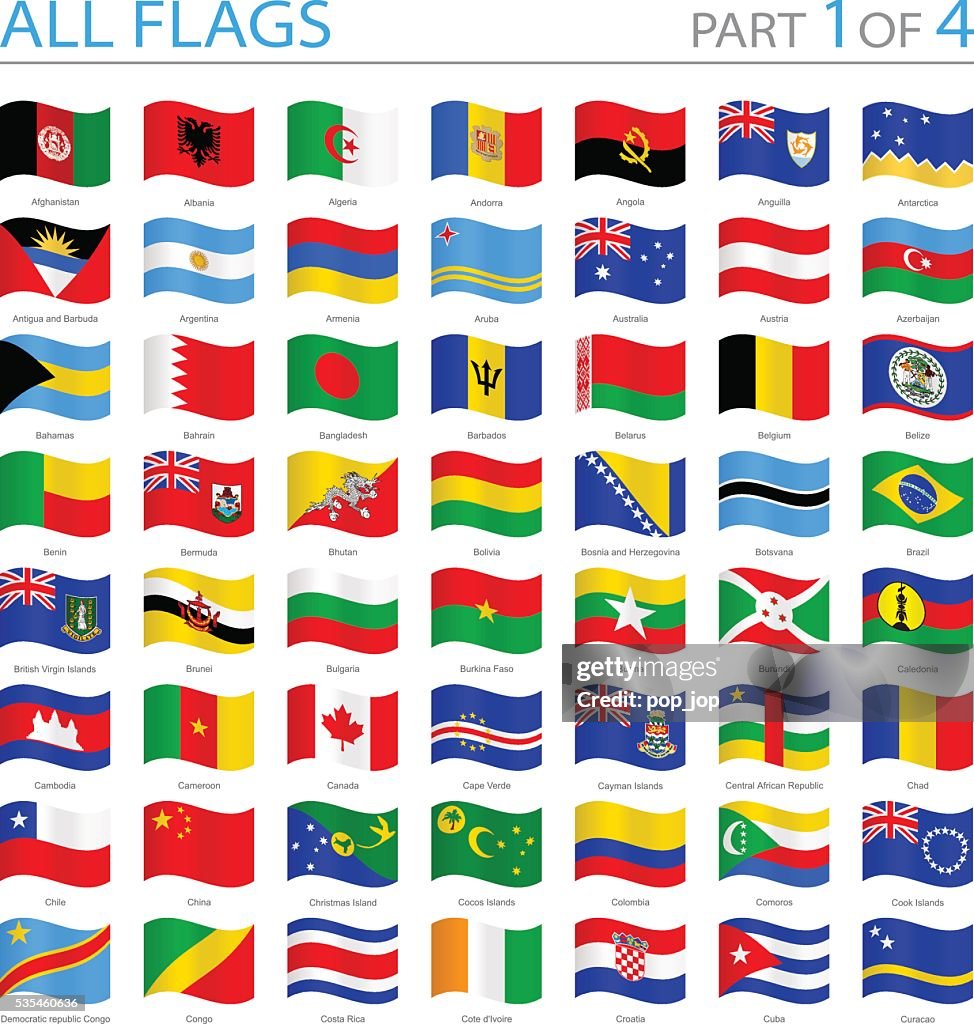 All World Flags - Swung Icons - Illustration