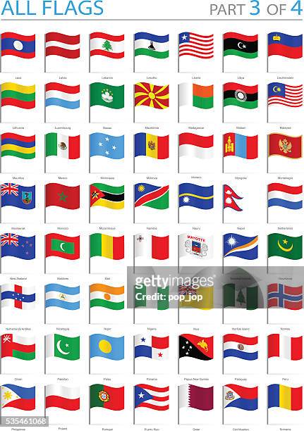 all world flags - waving pins - illustration - philippines national flag stock illustrations