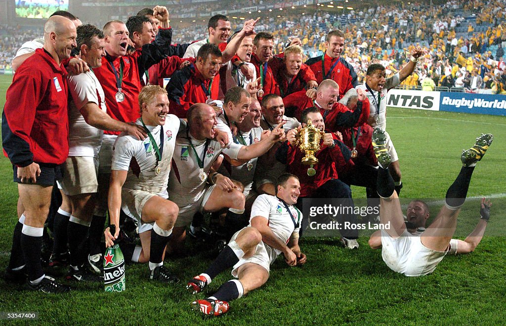 The England Team Celebrate With The Trophy After T