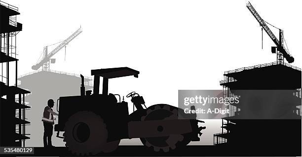 heavywork - steam roller stock illustrations