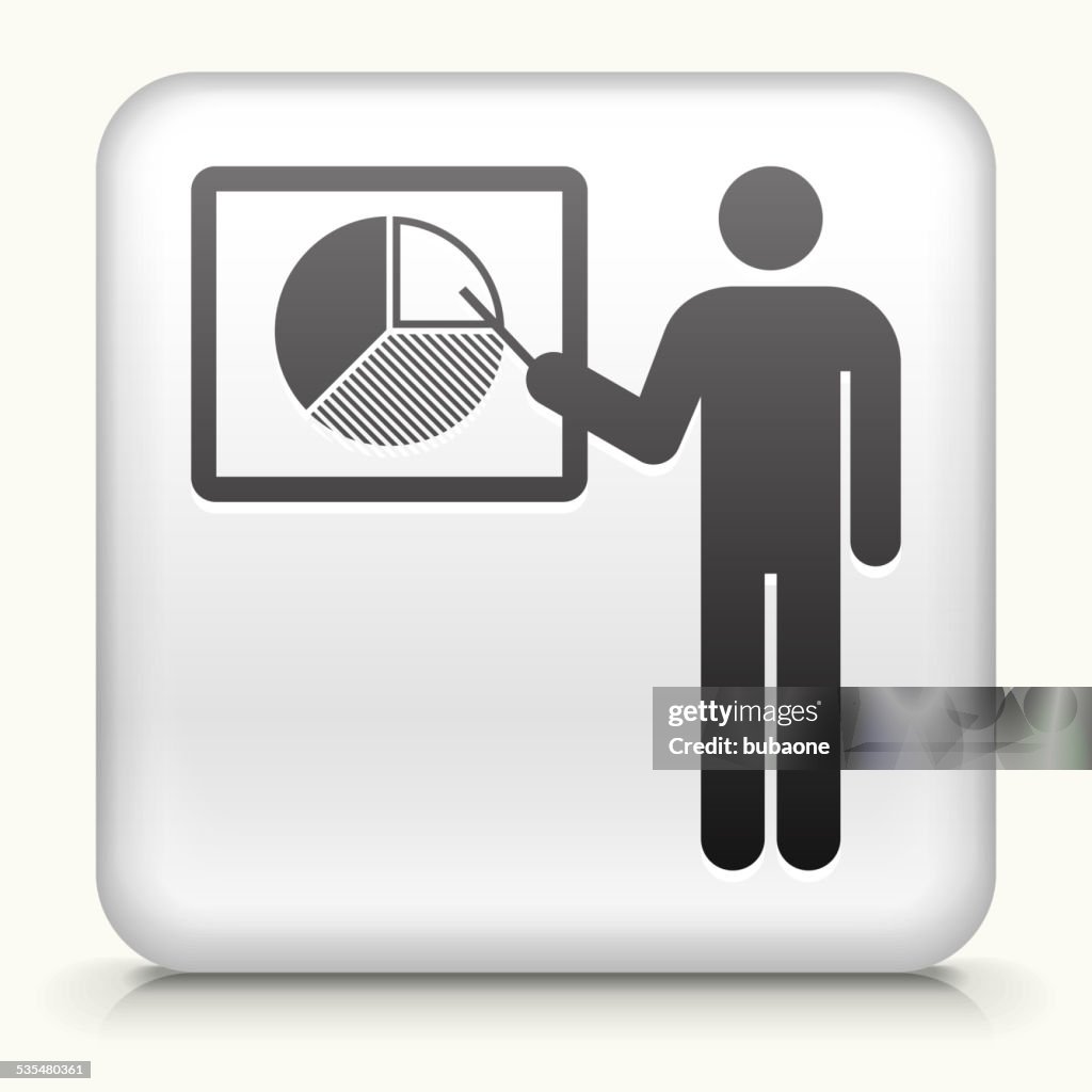 Square Button with Graph Presentation royalty free vector art