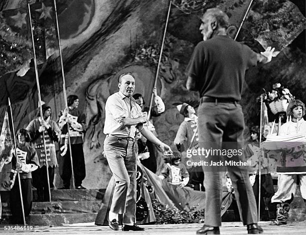 Choreographer George Balanchine leading a rehearsal.