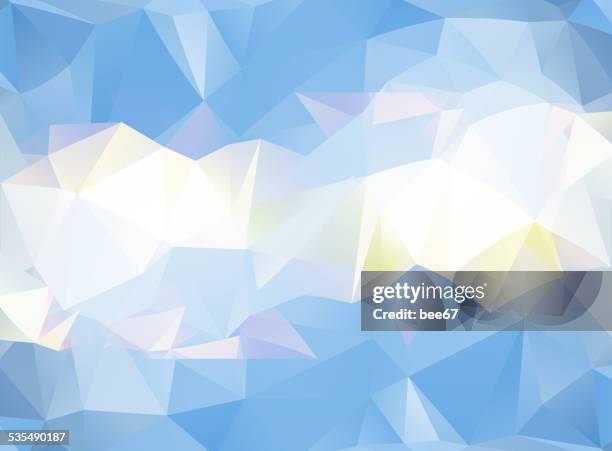 abstract blue triangle geometrical background - kaleidoscope pattern stock illustrations