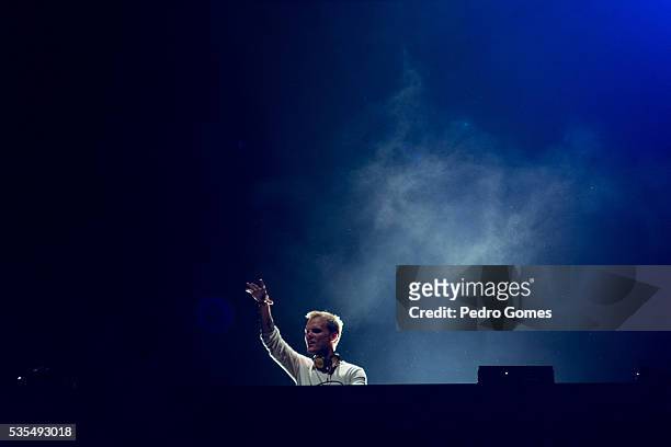 Avicii closes the Mundo stage at Rock in Rio on May 29, 2016 in Lisbon, Portugal.