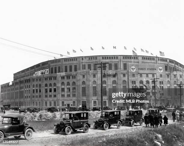 General view of Opening Day at Yankee Stadium, on April 18, 1923 in Bronx, New York