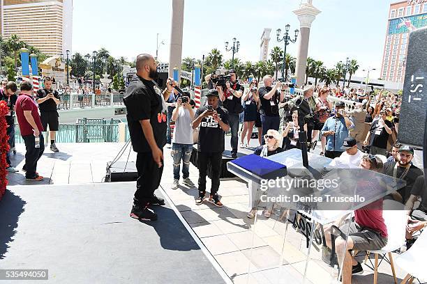 Khaled receives key to the Las Vegas strip and launches official snapchat channel at the Venetian Hotel and Casino on May 29, 2016 in Las Vegas,...