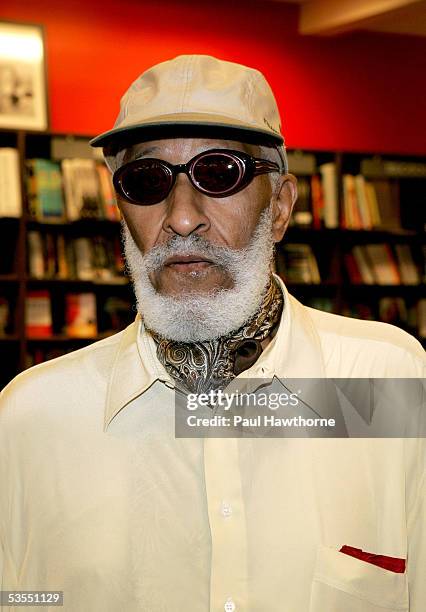 Jazz Saxophonist Sonny Rollins poses for photos before signing copies of his new CD at Borders, Columbus Circle August 30, 2005 in New York City.