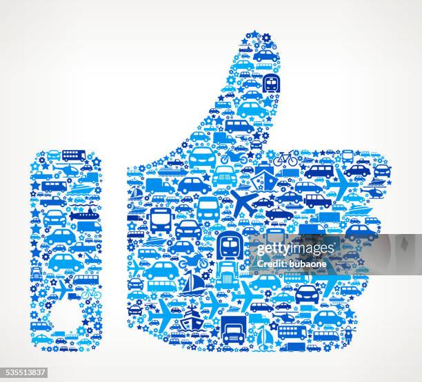 thumb up on transportation royalty free vector art pattern - applause background stock illustrations