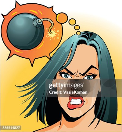 Lady Exploding Angry Woman About To Explode High-Res Vector Graphic - Getty Images