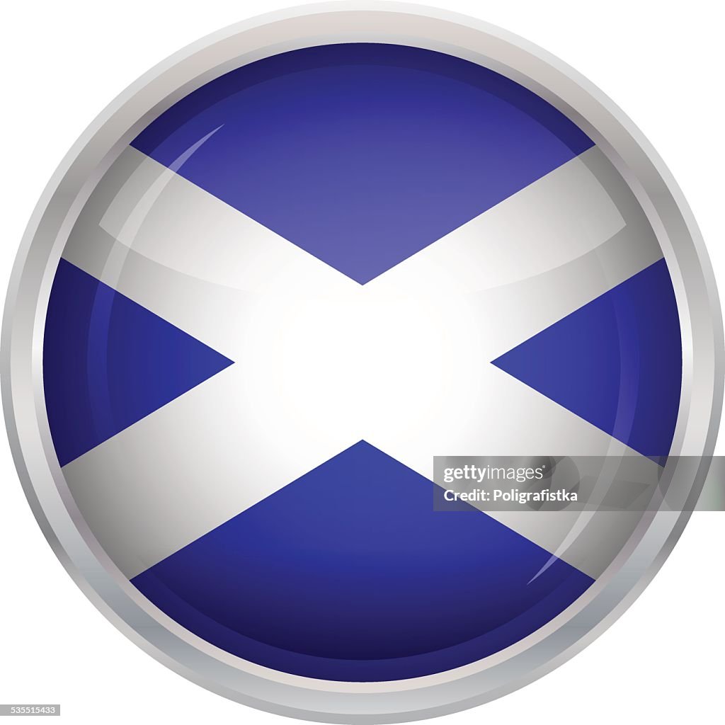 Glossy Button - Flag of Scotland