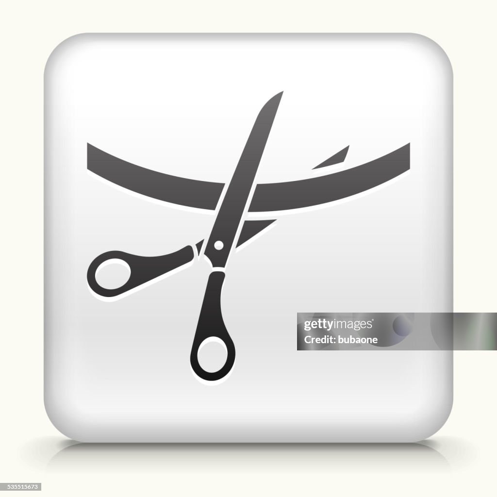 Button With Ribbon Square Button With Cutting Ribbon Royalty Free Vector Art High-Res ...