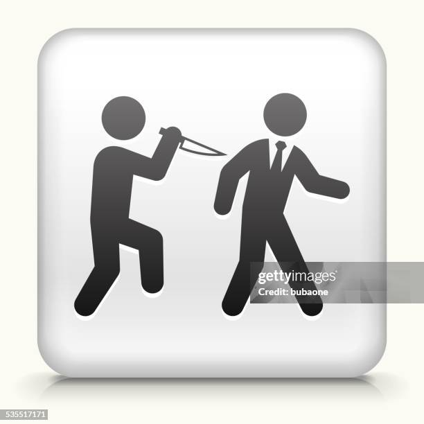 square button with backstabbing royalty free vector art - thumbs down white background stock illustrations