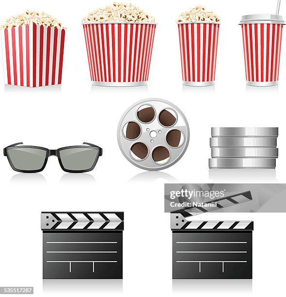 illustrations, cliparts, dessins animés et icônes de cinéma - pop corn box
