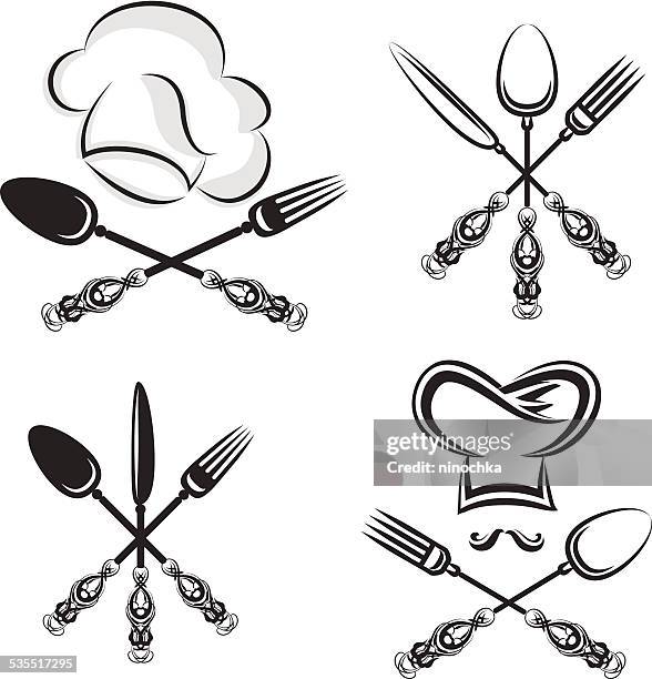 kitchen equipment - elegant spoon stock illustrations