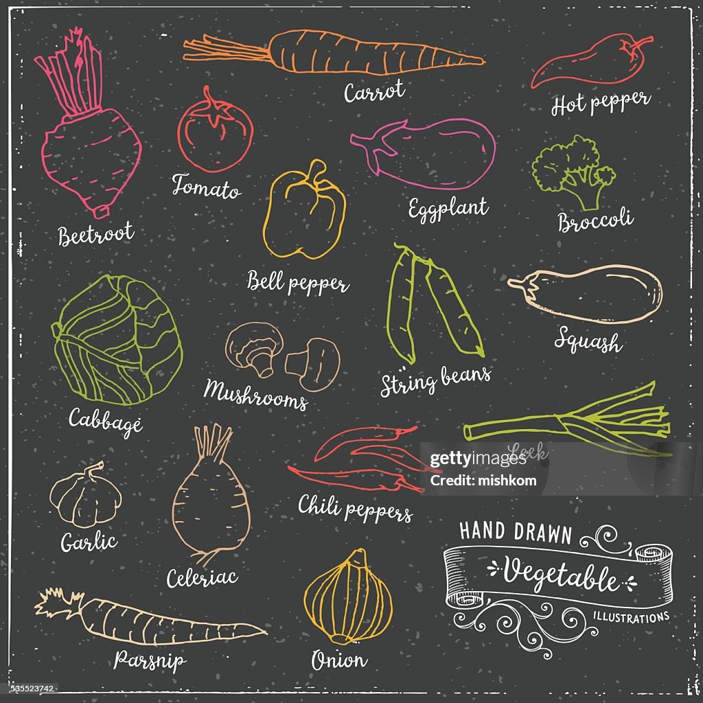 Hand Drawn Vegetables