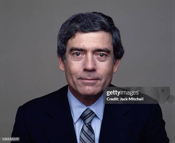 Evening News anchor Dan Rather photographed in 1981.