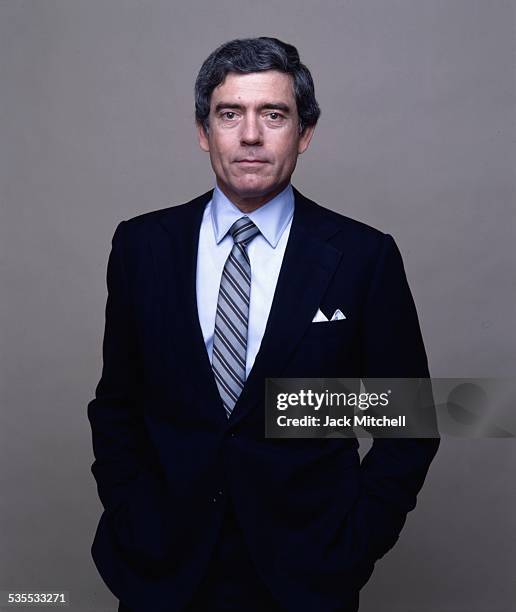 Evening News anchor Dan Rather photographed in 1981.