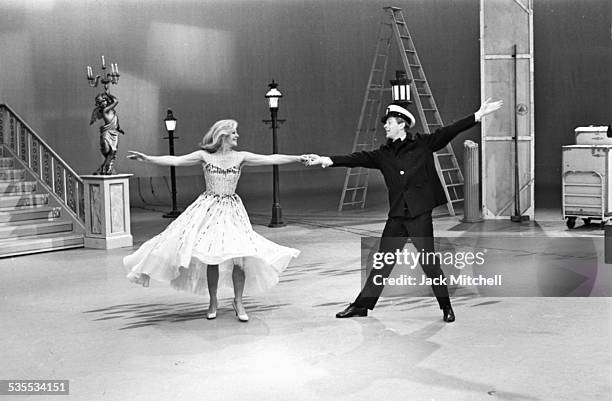 Rehearsals of NBC Television's "Bell Telephone Hour" starring Ginger Rogers and featuring a performance of "Johnny Appleseed" with Edward Villella...