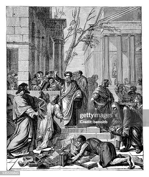 saint paul demagogie in ephesos - apostel stock-grafiken, -clipart, -cartoons und -symbole
