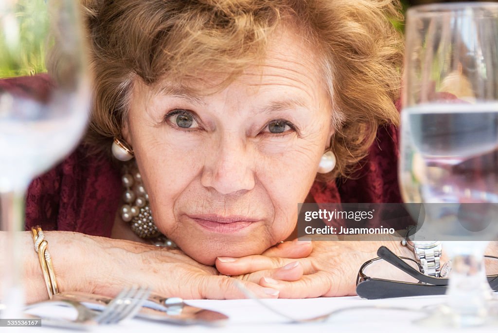 Serious Senior woman