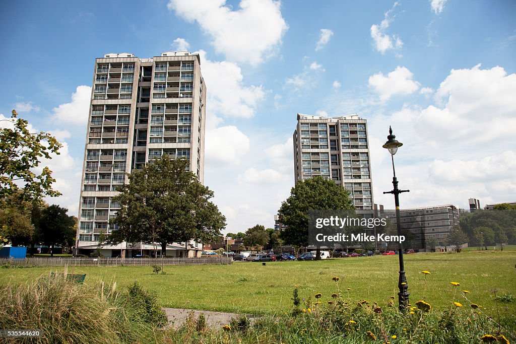 Kennington Block Tower blocks in Kennington, South London. This area is predominantly ...