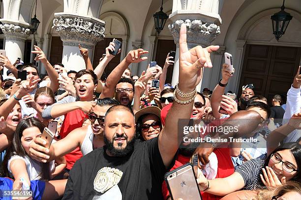 Khaled receives key to the Las Vegas strip and launches official snapchat channel at the Venetian Hotel and Casino on May 29, 2016 in Las Vegas,...