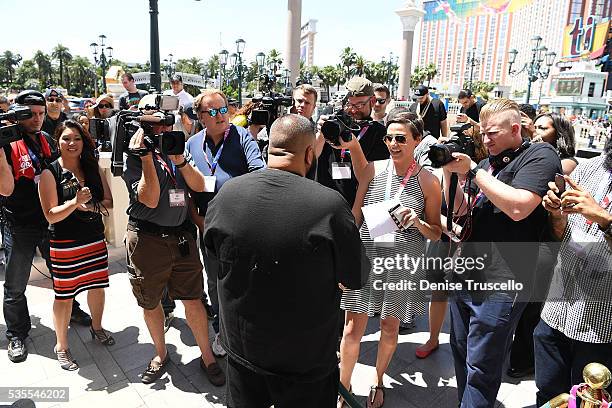 Khaled receives key to the Las Vegas strip and launches official snapchat channel at the Venetian Hotel and Casino on May 29, 2016 in Las Vegas,...