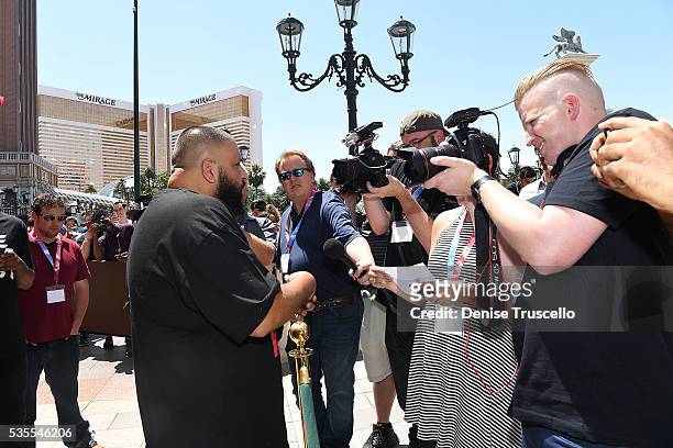 Khaled receives key to the Las Vegas strip and launches official snapchat channel at the Venetian Hotel and Casino on May 29, 2016 in Las Vegas,...