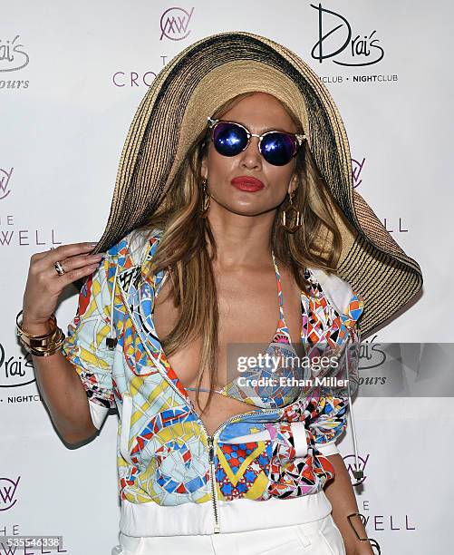 Singer/actress Jennifer Lopez hosts the "Carnival Del Sol" pool party at Drai's Beach Club - Nightclub at The Cromwell Las Vegas on May 29, 2016 in...