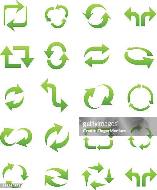 eco green arrows - bike hand signals stock illustrations