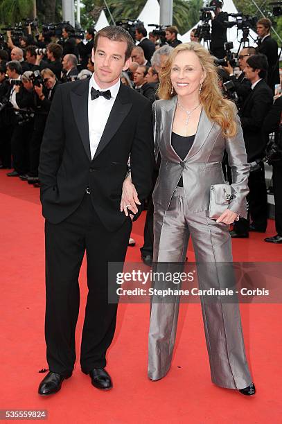 Liam O'Neill and Faye Dunaway at the "Beloved premiere during the 64th Cannes International Film Festival