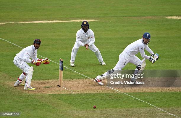 Alex Hales of England batting during day one of the 2nd Investec Test match between England and Sri Lanka at Emirates Durham ICG on May 27, 2016 in...