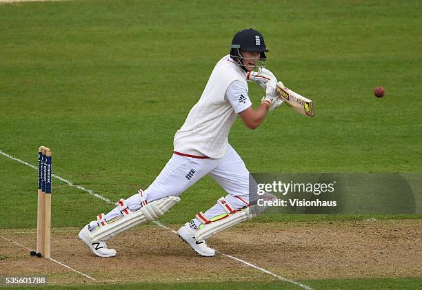 England's Joe Root batting during day one of the 2nd Investec Test match between England and Sri Lanka at Emirates Durham ICG on May 27, 2016 in...