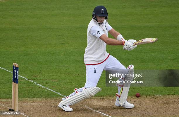 England's Joe Root batting during day one of the 2nd Investec Test match between England and Sri Lanka at Emirates Durham ICG on May 27, 2016 in...