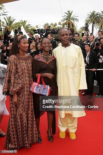 Danny Glover with his wife and daughter at the premiere of "Babel" during the 59th Cannes Film Festival.