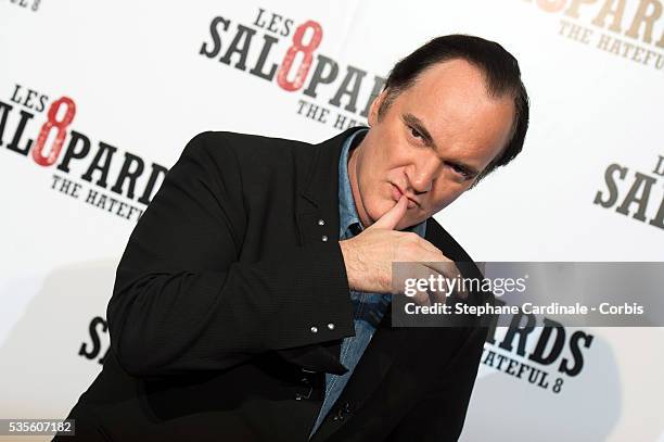 Director Quentin Tarantino attends the 'The Hateful Eight' Premiere at Le Grand Rex on December 11, 2015 in Paris, France.