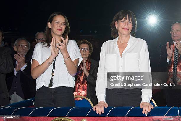Pauline Ducruet and Princess Stephanie of Monaco attend the 40th International Circus Festival on January 17, 2016 in Monaco.