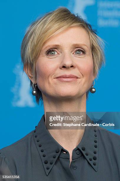 Actress Cynthia Nixon attends the 'A Quiet Passion' photo call during the 66th Berlinale International Film Festival Berlin at Grand Hyatt Hotel on...
