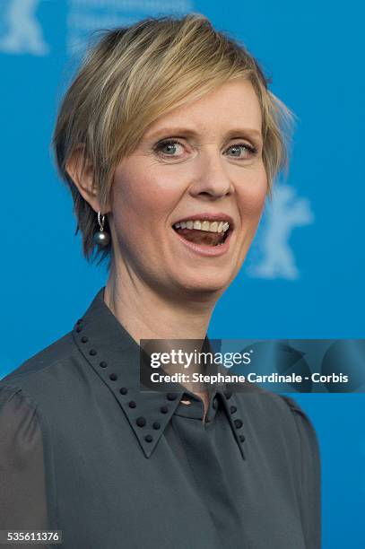 Actress Cynthia Nixon attends the 'A Quiet Passion' photo call during the 66th Berlinale International Film Festival Berlin at Grand Hyatt Hotel on...