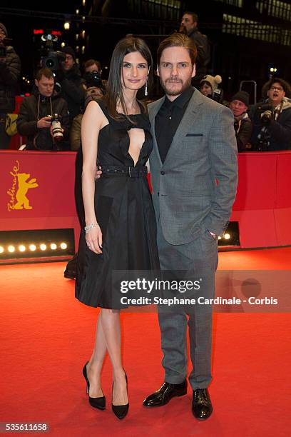 Felicitas Rombold and Daniel Bruehl attend the 'Alone in Berlin' premiere during the 66th Berlinale International Film Festival Berlin at Berlinale...