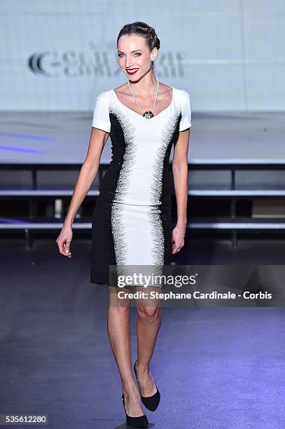 Model walks the runway during the Christophe Guillarme show as part of the Paris Fashion Week Womenswear Fall/Winter 2016/2017 on March 2, 2016 in...