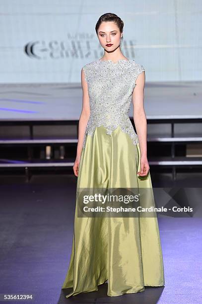 Model walks the runway during the Christophe Guillarme show as part of the Paris Fashion Week Womenswear Fall/Winter 2016/2017 on March 2, 2016 in...