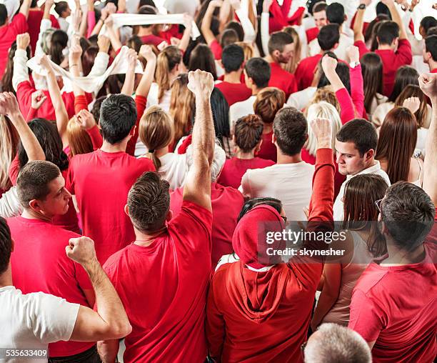 Crowd Of People Cheering From Behind