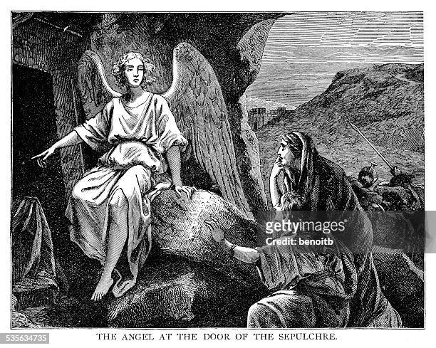 angel des grabes - jesus tomb stock-grafiken, -clipart, -cartoons und -symbole