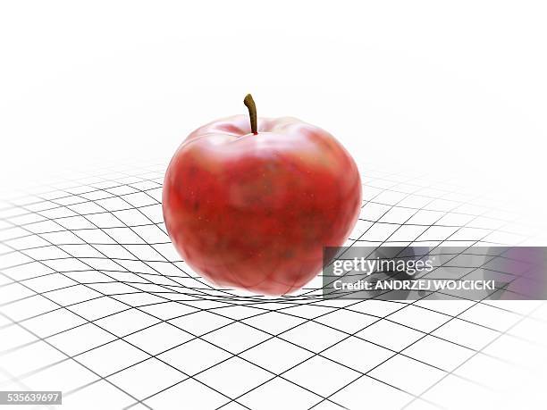 apple on grid pattern, artwork - gravity apple stock illustrations