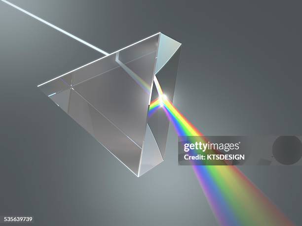 prism and rainbow, artwork - lichtbrechung stock-grafiken, -clipart, -cartoons und -symbole