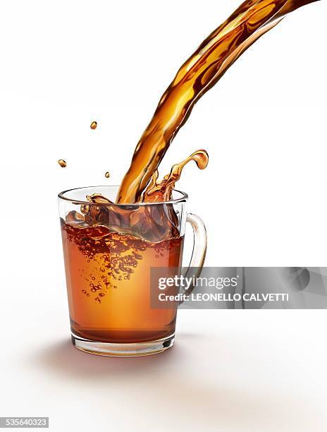 tea being poured into a glass, artwork - pouring stock-grafiken, -clipart, -cartoons und -symbole