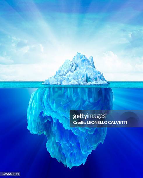 stockillustraties, clipart, cartoons en iconen met tip of an iceberg, artwork - ijsberg ijsformatie